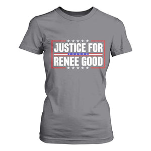 Justice for Renee Good Patriotic T Shirt For Women Minneapolis Jan 8 2026 Memorial Red White and Blue TS02 Charcoal Print Your Wear