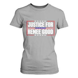 Justice for Renee Good Patriotic T Shirt For Women Minneapolis Jan 8 2026 Memorial Red White and Blue TS02 Sport Gray Print Your Wear