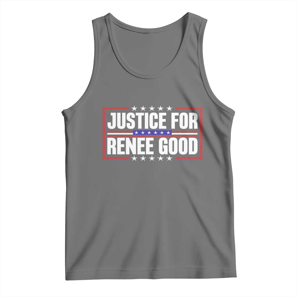 Justice for Renee Good Patriotic Tank Top Minneapolis Jan 8 2026 Memorial Red White and Blue TS02 Black Heather Print Your Wear