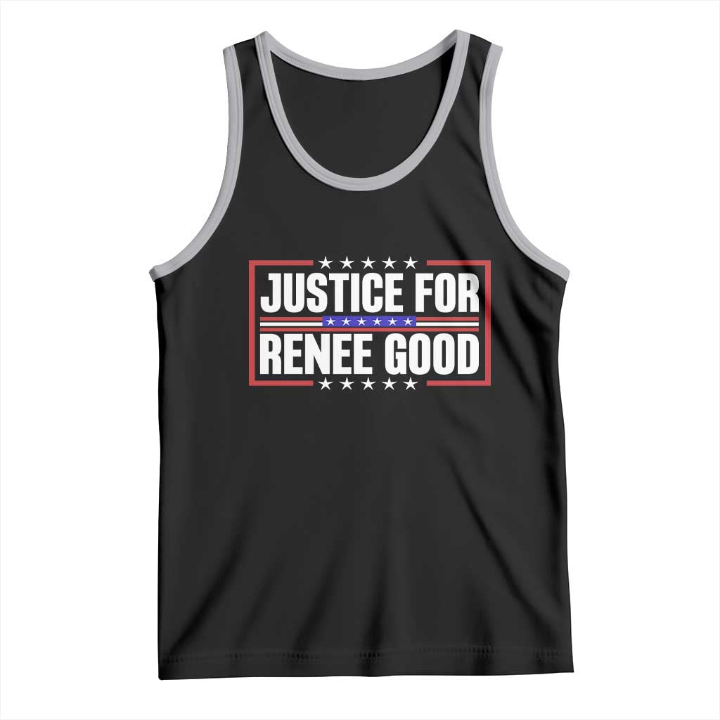 Justice for Renee Good Patriotic Tank Top Minneapolis Jan 8 2026 Memorial Red White and Blue TS02 Black Athletic Heather Print Your Wear