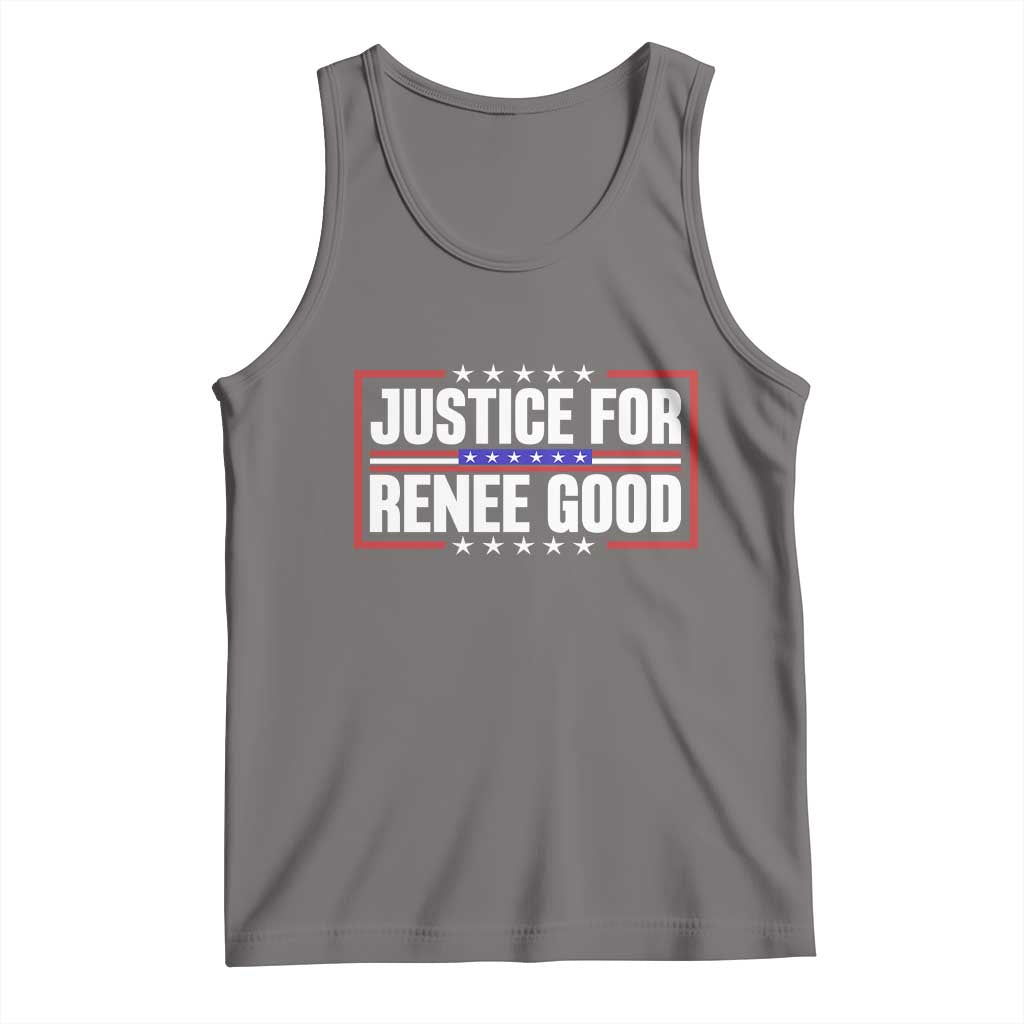 Justice for Renee Good Patriotic Tank Top Minneapolis Jan 8 2026 Memorial Red White and Blue TS02 Deep Heather Print Your Wear