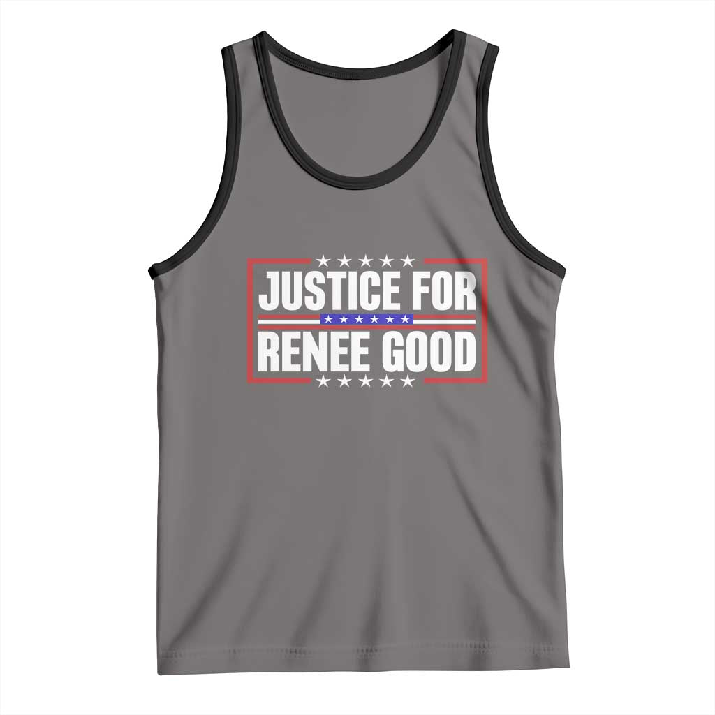 Justice for Renee Good Patriotic Tank Top Minneapolis Jan 8 2026 Memorial Red White and Blue TS02 Deep Heather Black Print Your Wear