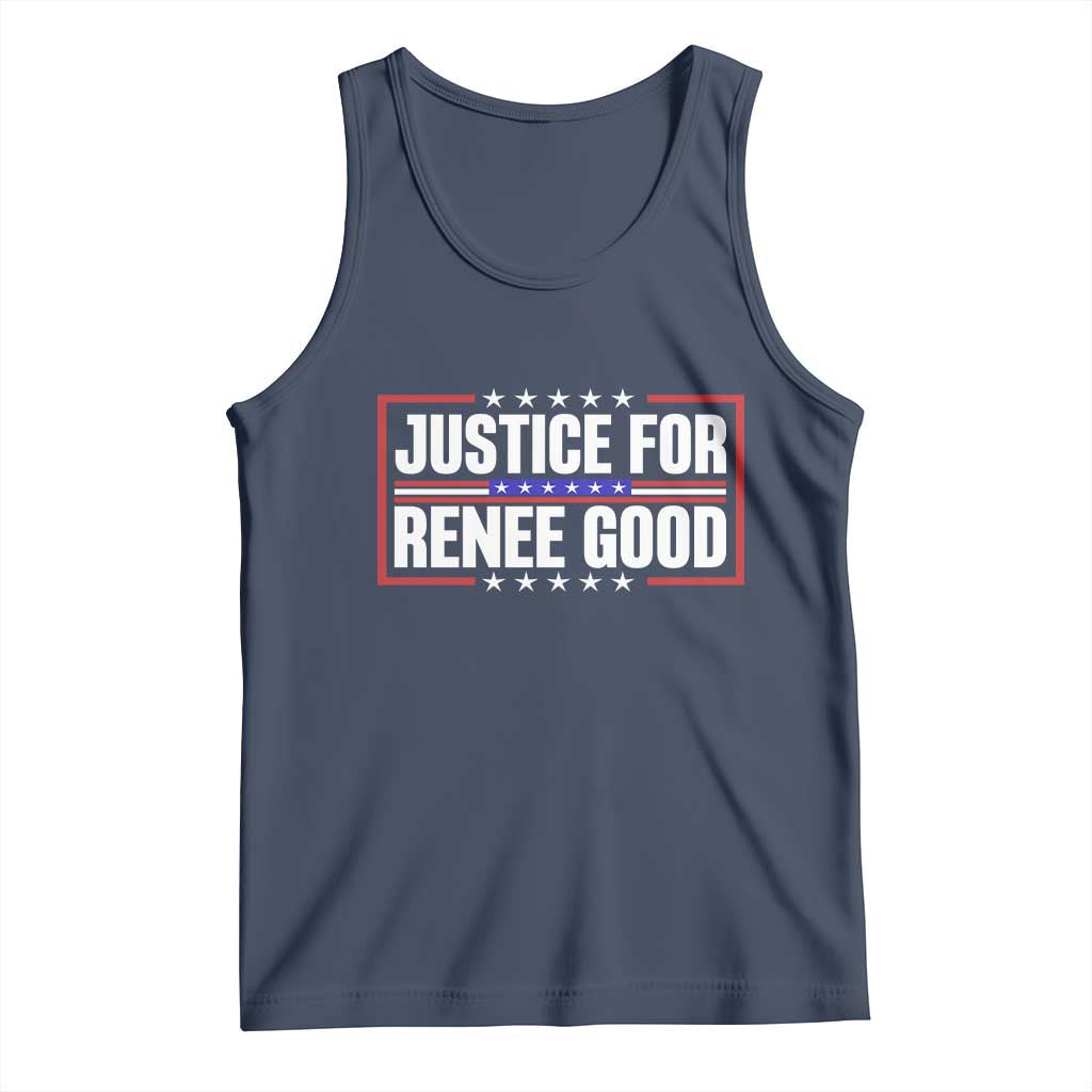 Justice for Renee Good Patriotic Tank Top Minneapolis Jan 8 2026 Memorial Red White and Blue TS02 Navy Print Your Wear