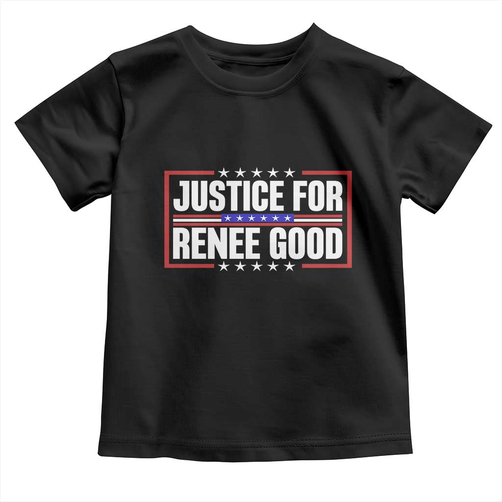 Justice for Renee Good Patriotic Toddler T Shirt Minneapolis Jan 8 2026 Memorial Red White and Blue - Print Your Wear