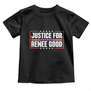 Justice for Renee Good Patriotic Toddler T Shirt Minneapolis Jan 8 2026 Memorial Red White and Blue TS02 Black Print Your Wear