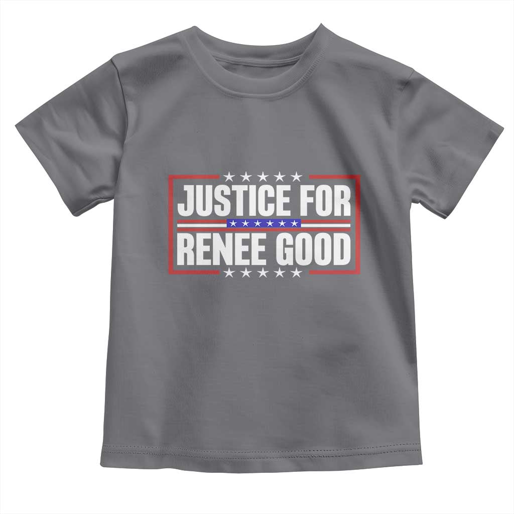 Justice for Renee Good Patriotic Toddler T Shirt Minneapolis Jan 8 2026 Memorial Red White and Blue TS02 Charcoal Print Your Wear