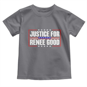 Justice for Renee Good Patriotic Toddler T Shirt Minneapolis Jan 8 2026 Memorial Red White and Blue TS02 Charcoal Print Your Wear