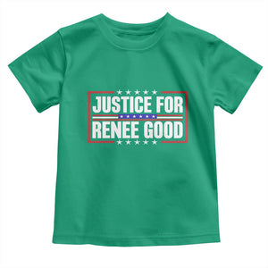 Justice for Renee Good Patriotic Toddler T Shirt Minneapolis Jan 8 2026 Memorial Red White and Blue TS02 Irish Green Print Your Wear