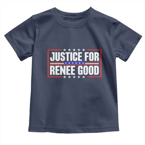 Justice for Renee Good Patriotic Toddler T Shirt Minneapolis Jan 8 2026 Memorial Red White and Blue TS02 Navy Print Your Wear