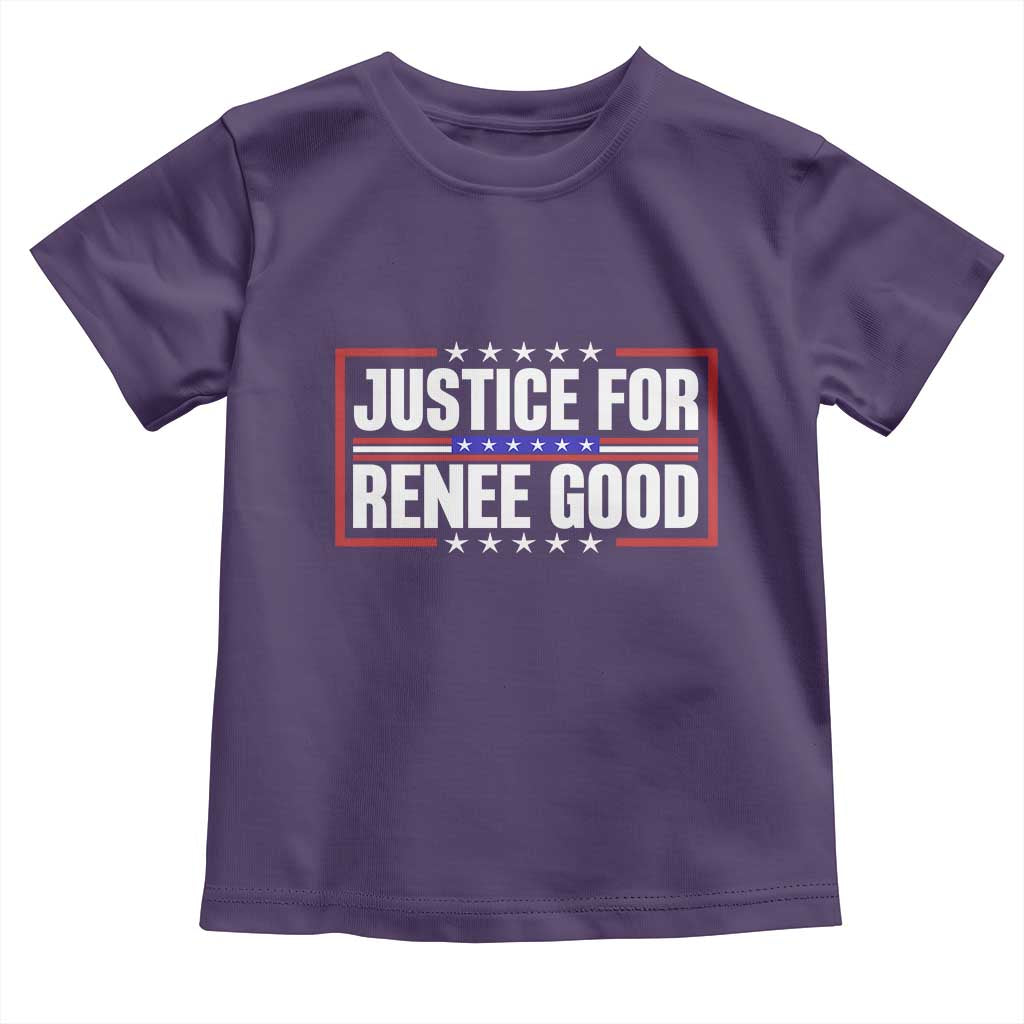 Justice for Renee Good Patriotic Toddler T Shirt Minneapolis Jan 8 2026 Memorial Red White and Blue TS02 Purple Print Your Wear