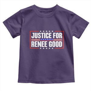 Justice for Renee Good Patriotic Toddler T Shirt Minneapolis Jan 8 2026 Memorial Red White and Blue TS02 Purple Print Your Wear