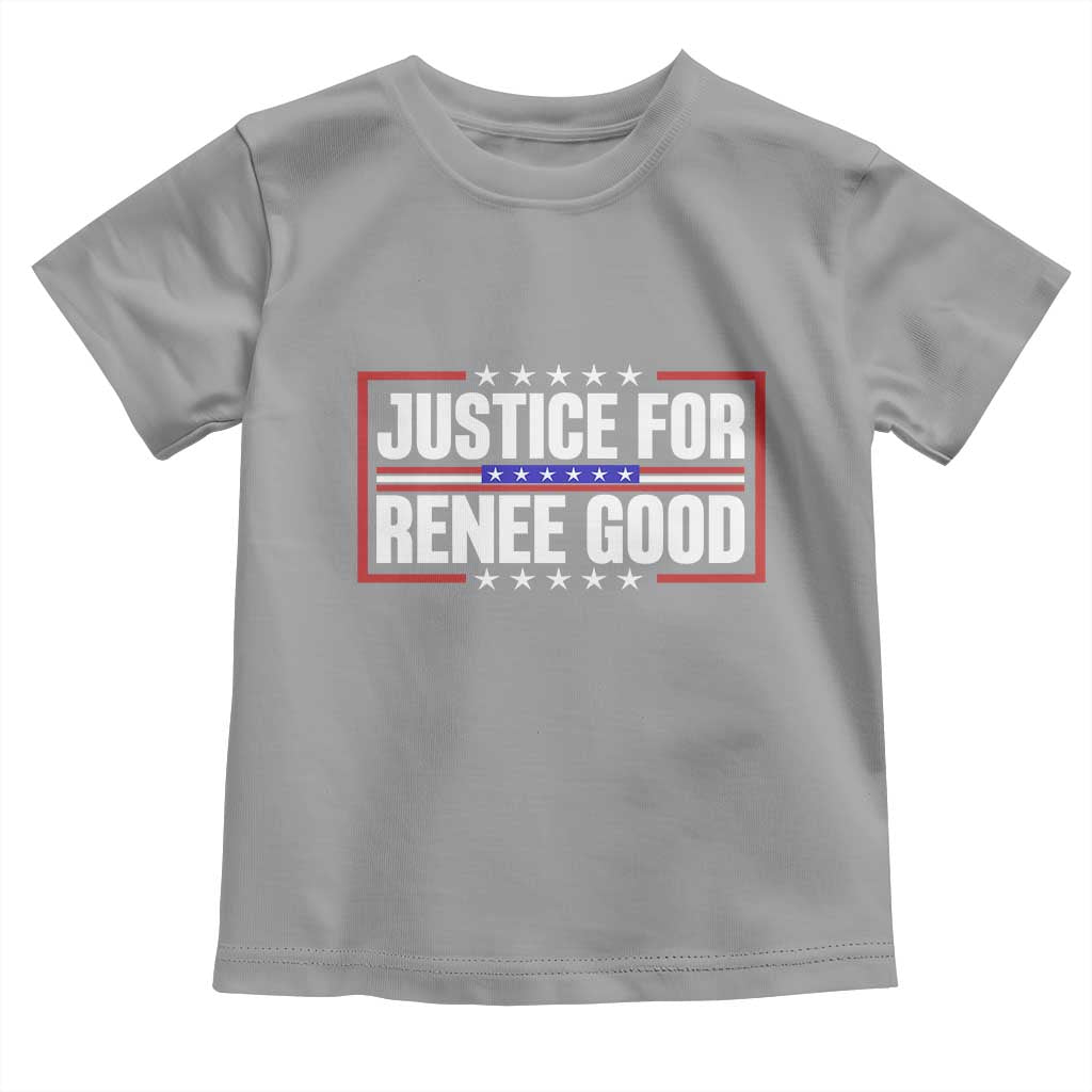 Justice for Renee Good Patriotic Toddler T Shirt Minneapolis Jan 8 2026 Memorial Red White and Blue TS02 Sport Gray Print Your Wear