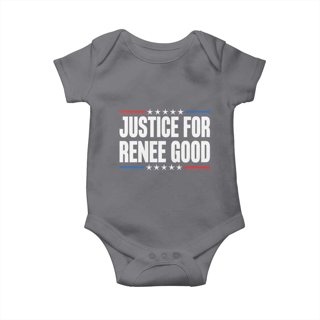 Justice for Renee Good Patriotic Baby Onesie Minneapolis Jan 8 2026 Memorial Tribute TS02 Charcoal Print Your Wear