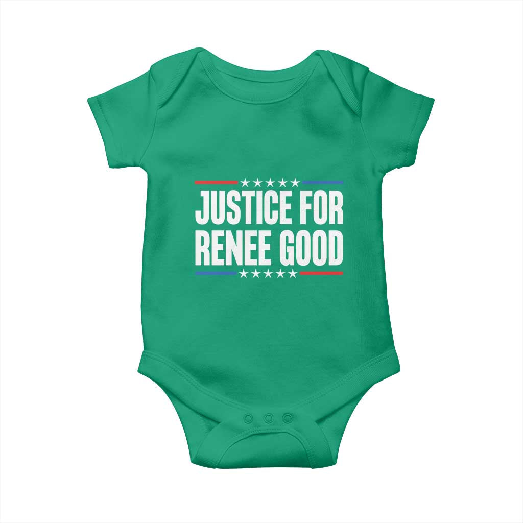 Justice for Renee Good Patriotic Baby Onesie Minneapolis Jan 8 2026 Memorial Tribute TS02 Irish Green Print Your Wear