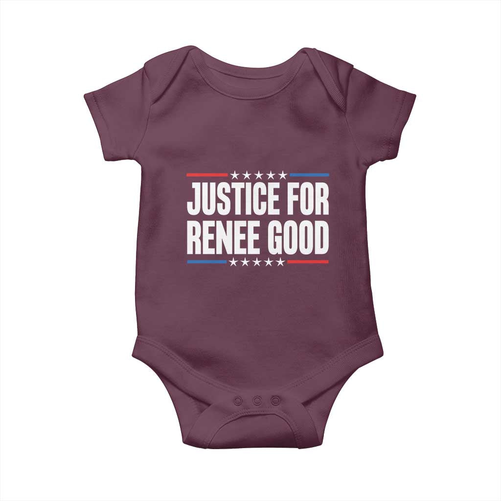 Justice for Renee Good Patriotic Baby Onesie Minneapolis Jan 8 2026 Memorial Tribute TS02 Maroon Print Your Wear