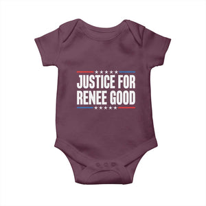 Justice for Renee Good Patriotic Baby Onesie Minneapolis Jan 8 2026 Memorial Tribute TS02 Maroon Print Your Wear