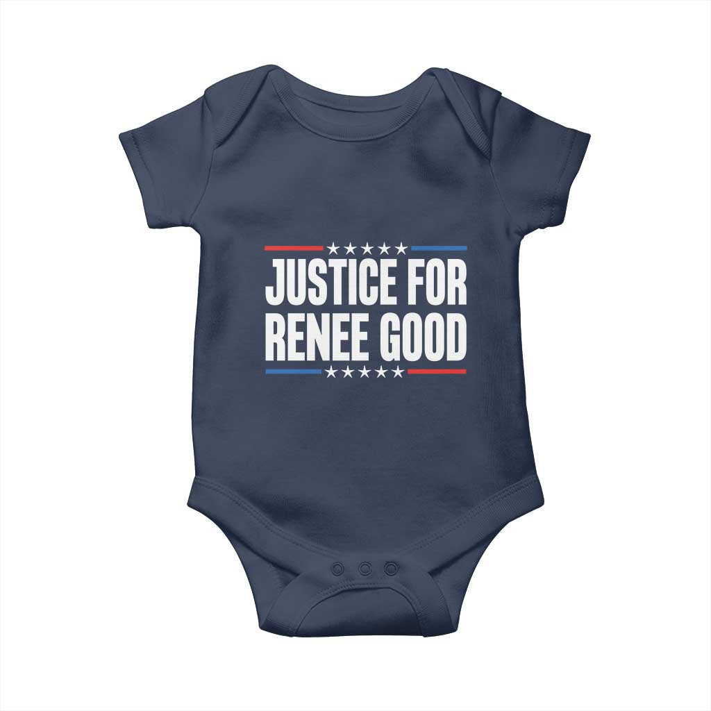 Justice for Renee Good Patriotic Baby Onesie Minneapolis Jan 8 2026 Memorial Tribute TS02 Navy Print Your Wear