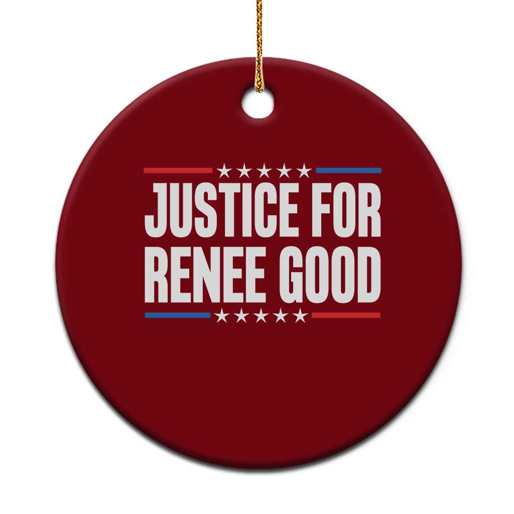 Justice for Renee Good Patriotic Ceramic Ornament Minneapolis Jan 8 2026 Memorial Tribute TS02 1pc Red Print Your Wear