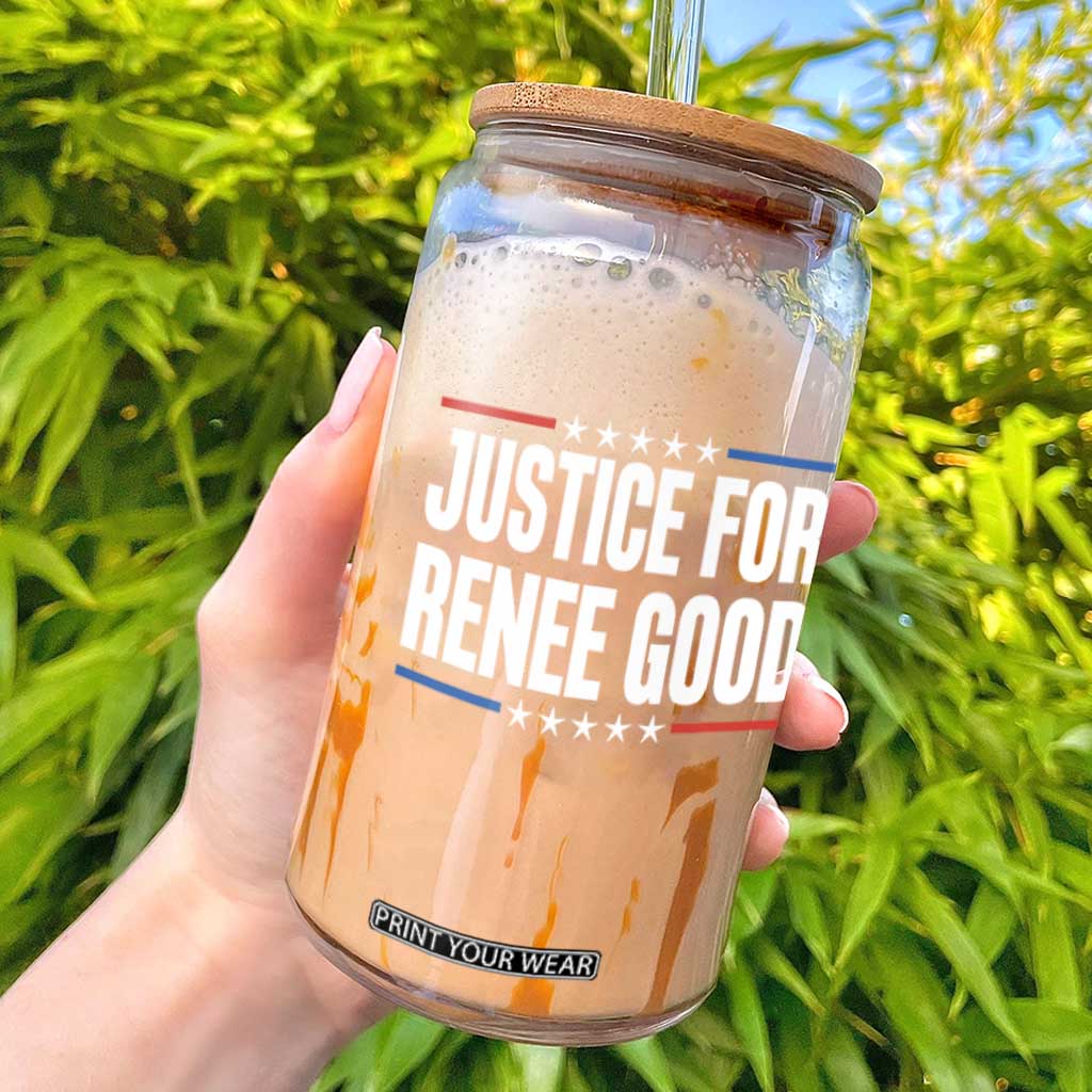 Justice for Renee Good Patriotic Glass Can Minneapolis Jan 8 2026 Memorial Tribute TS02 Black Print Your Wear