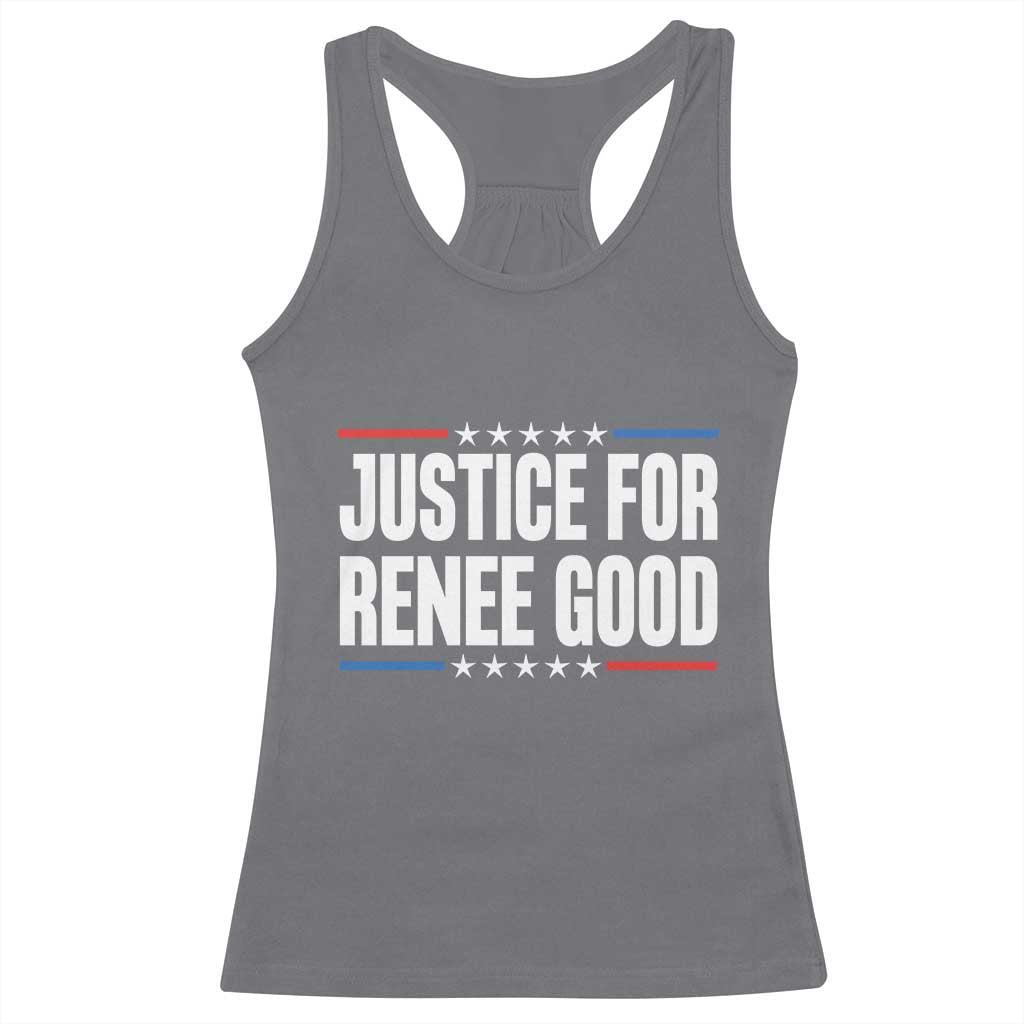Justice for Renee Good Patriotic Racerback Tank Top Minneapolis Jan 8 2026 Memorial Tribute TS02 Charcoal Print Your Wear