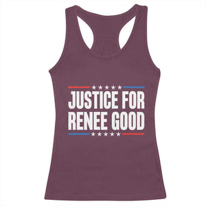 Justice for Renee Good Patriotic Racerback Tank Top Minneapolis Jan 8 2026 Memorial Tribute TS02 Maroon Print Your Wear