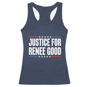Justice for Renee Good Patriotic Racerback Tank Top Minneapolis Jan 8 2026 Memorial Tribute TS02 Navy Print Your Wear