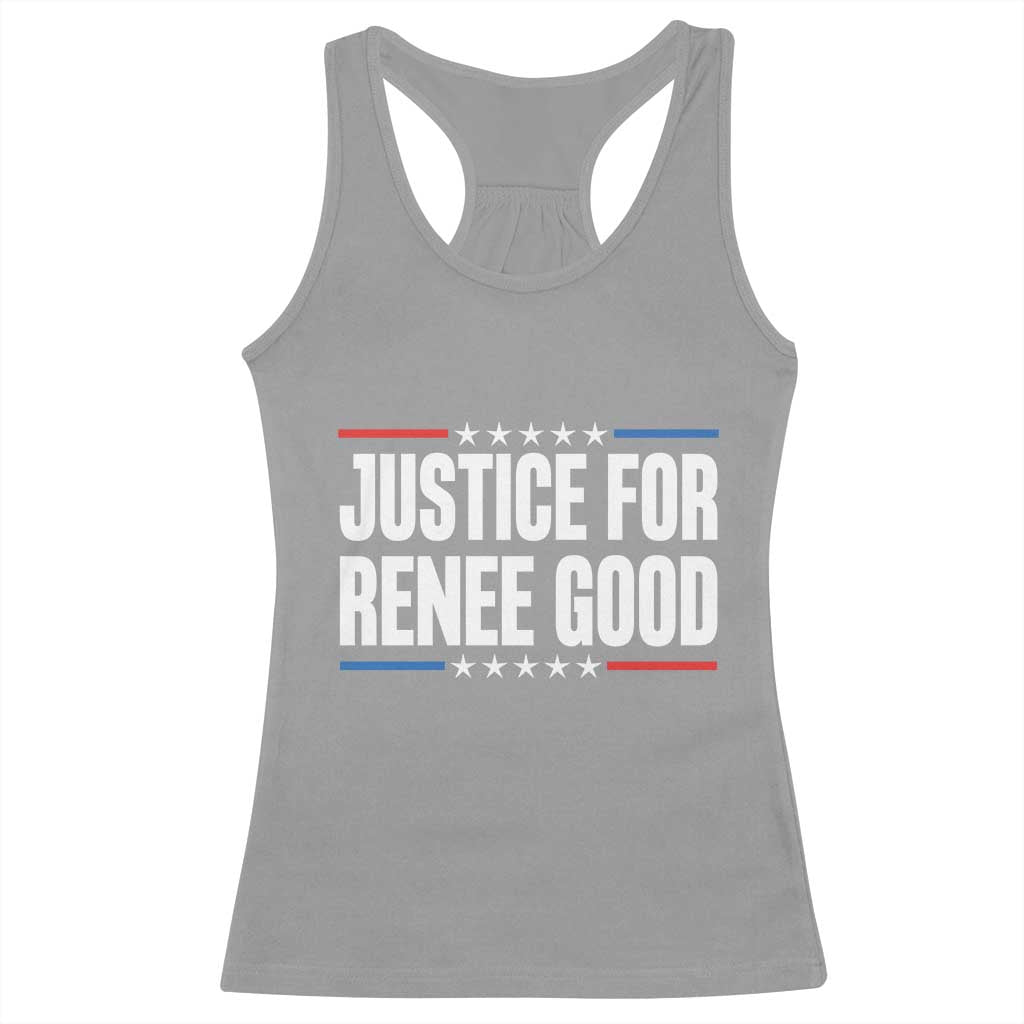 Justice for Renee Good Patriotic Racerback Tank Top Minneapolis Jan 8 2026 Memorial Tribute TS02 Sport Gray Print Your Wear