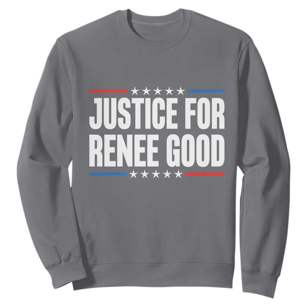 Justice for Renee Good Patriotic Sweatshirt Minneapolis Jan 8 2026 Memorial Tribute TS02 Charcoal Print Your Wear