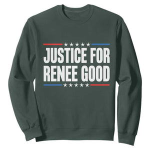Justice for Renee Good Patriotic Sweatshirt Minneapolis Jan 8 2026 Memorial Tribute TS02 Dark Forest Green Print Your Wear