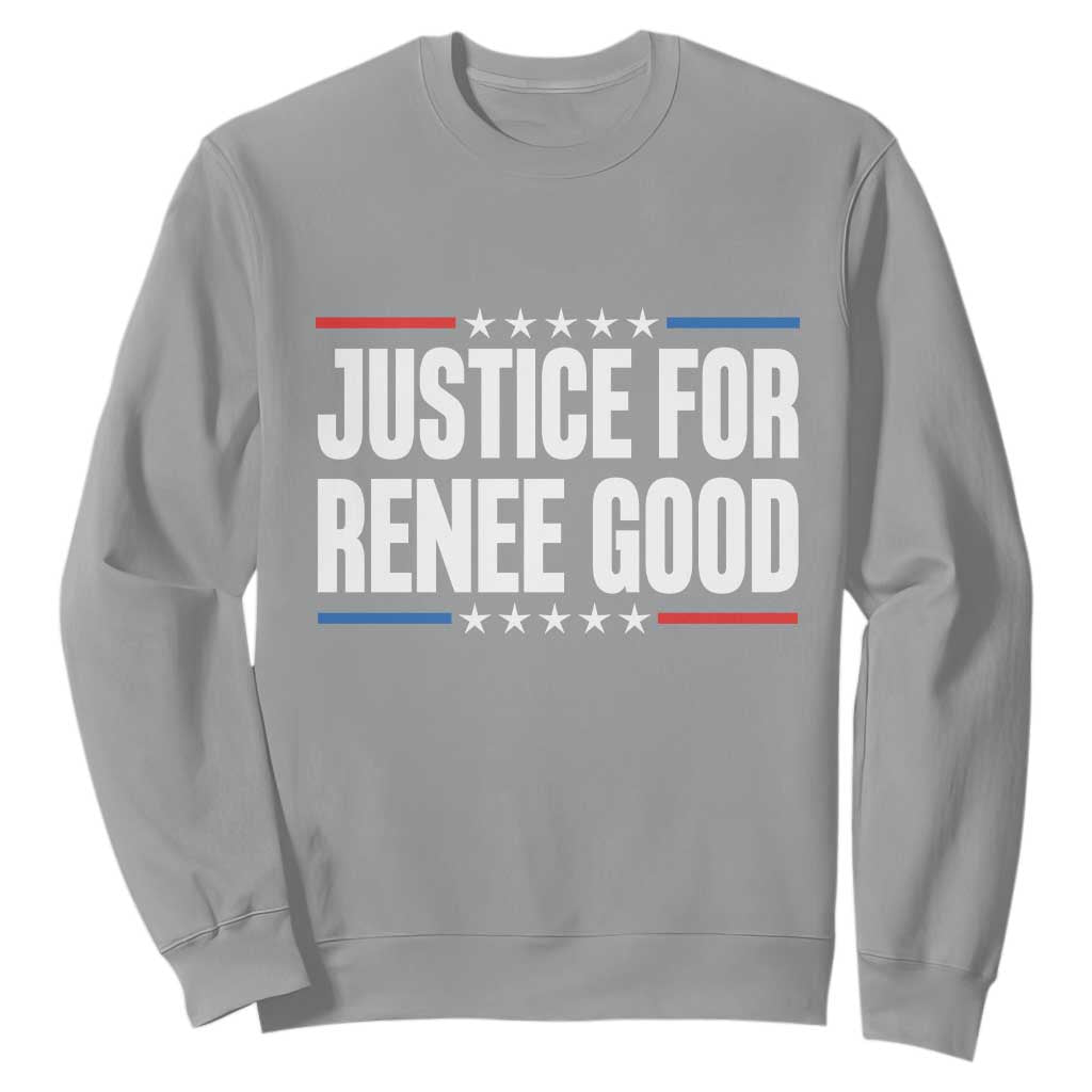 Justice for Renee Good Patriotic Sweatshirt Minneapolis Jan 8 2026 Memorial Tribute TS02 Sport Gray Print Your Wear