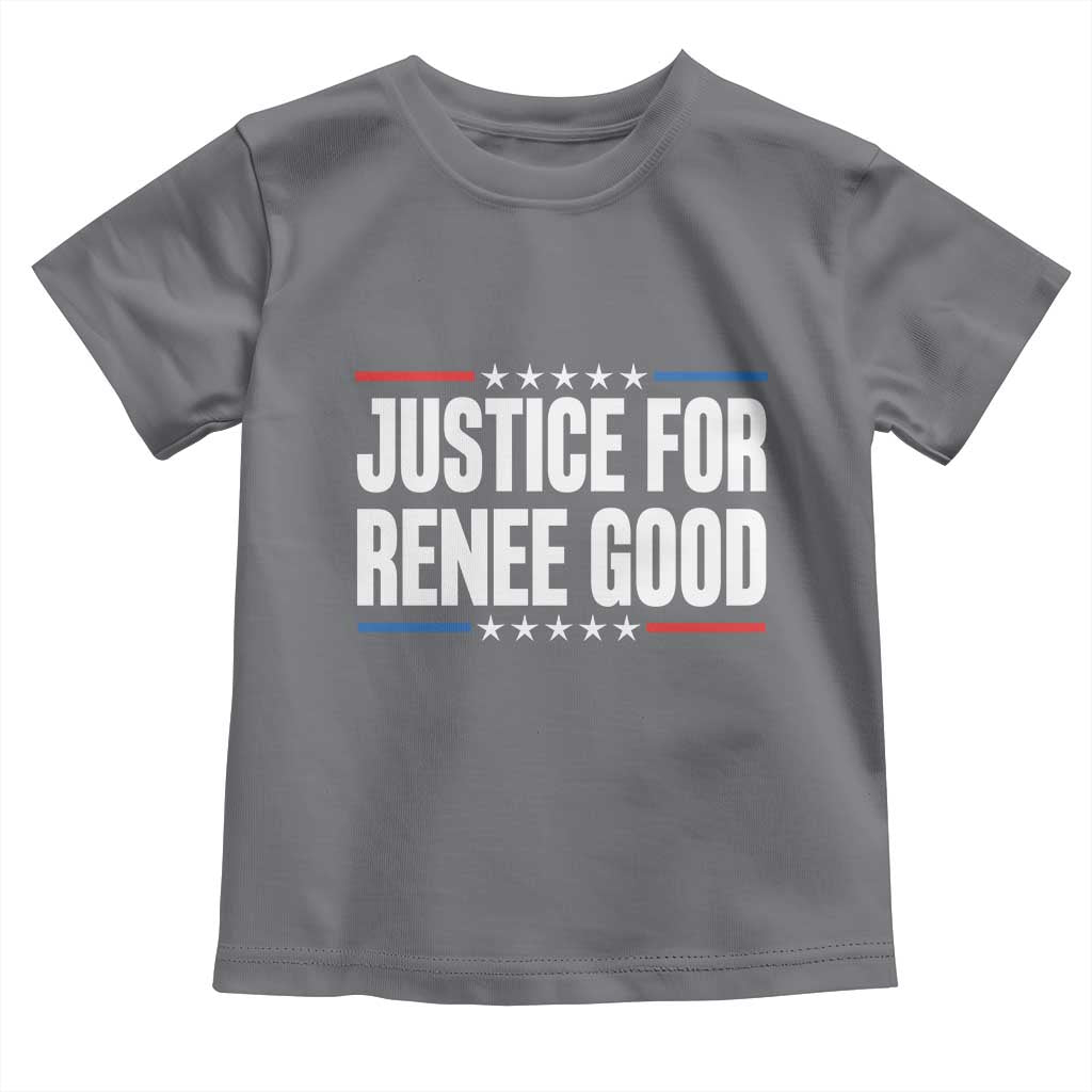 Justice for Renee Good Patriotic Toddler T Shirt Minneapolis Jan 8 2026 Memorial Tribute TS02 Charcoal Print Your Wear