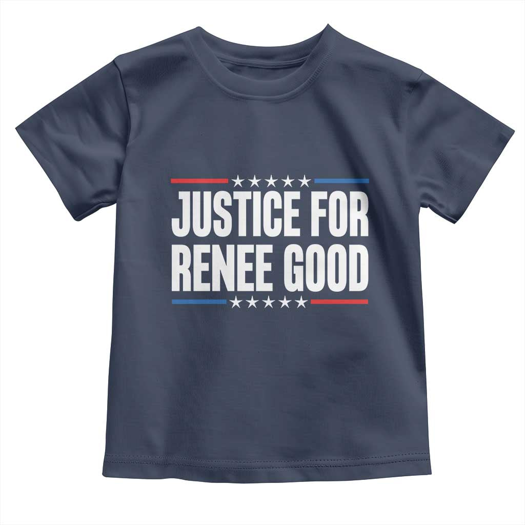 Justice for Renee Good Patriotic Toddler T Shirt Minneapolis Jan 8 2026 Memorial Tribute TS02 Navy Print Your Wear