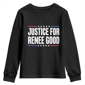 Justice for Renee Good Patriotic Youth Sweatshirt Minneapolis Jan 8 2026 Memorial Tribute TS02 Black Print Your Wear