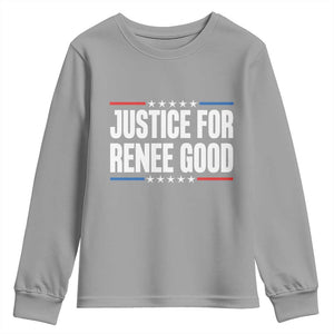 Justice for Renee Good Patriotic Youth Sweatshirt Minneapolis Jan 8 2026 Memorial Tribute TS02 Sport Gray Print Your Wear