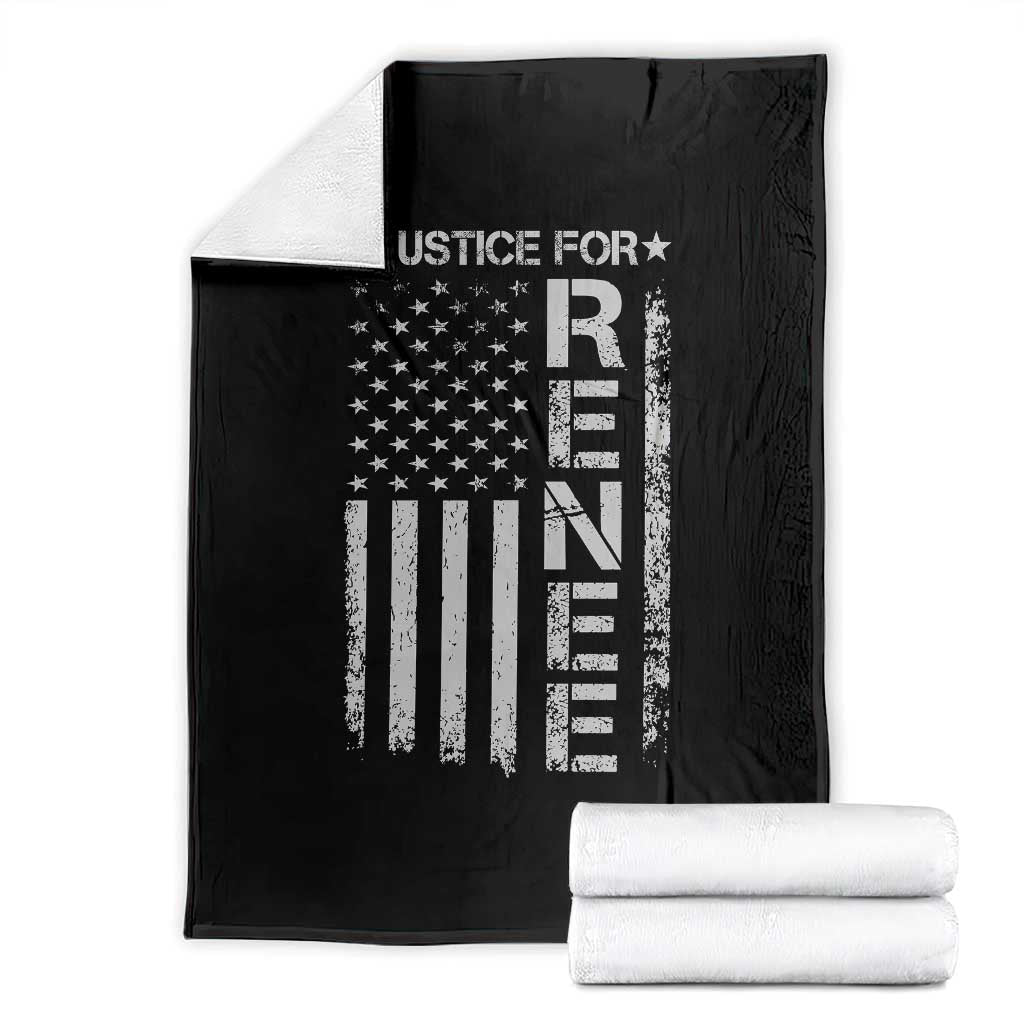 Justice for Renee American Flag Throw Blanket Minneapolis Jan 8 2026 Memorial Tribute TS02 Black Print Your Wear