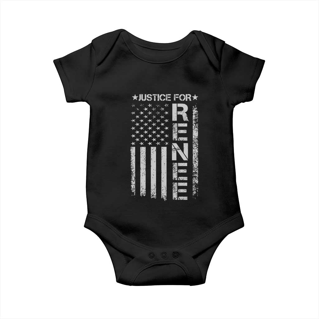 Justice for Renee American Flag Baby Onesie Minneapolis Jan 8 2026 Memorial Tribute TS02 Black Print Your Wear