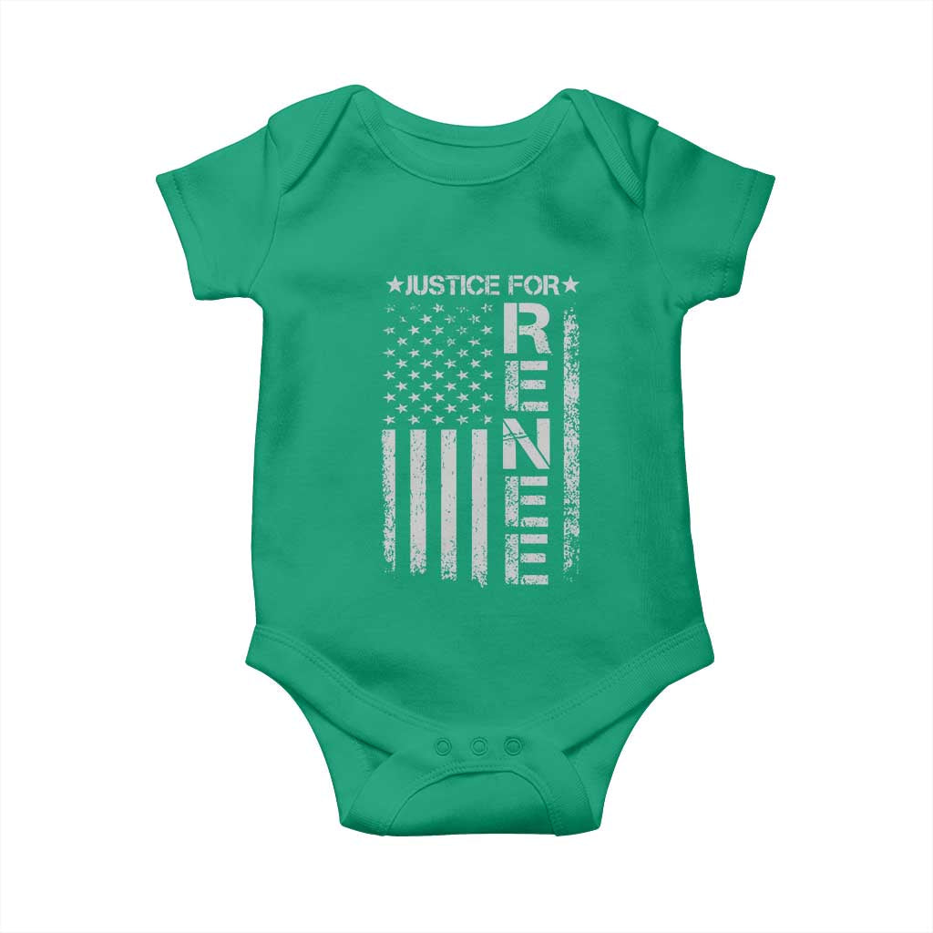 Justice for Renee American Flag Baby Onesie Minneapolis Jan 8 2026 Memorial Tribute TS02 Irish Green Print Your Wear