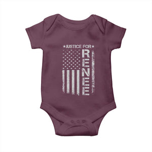Justice for Renee American Flag Baby Onesie Minneapolis Jan 8 2026 Memorial Tribute TS02 Maroon Print Your Wear