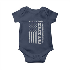Justice for Renee American Flag Baby Onesie Minneapolis Jan 8 2026 Memorial Tribute TS02 Navy Print Your Wear