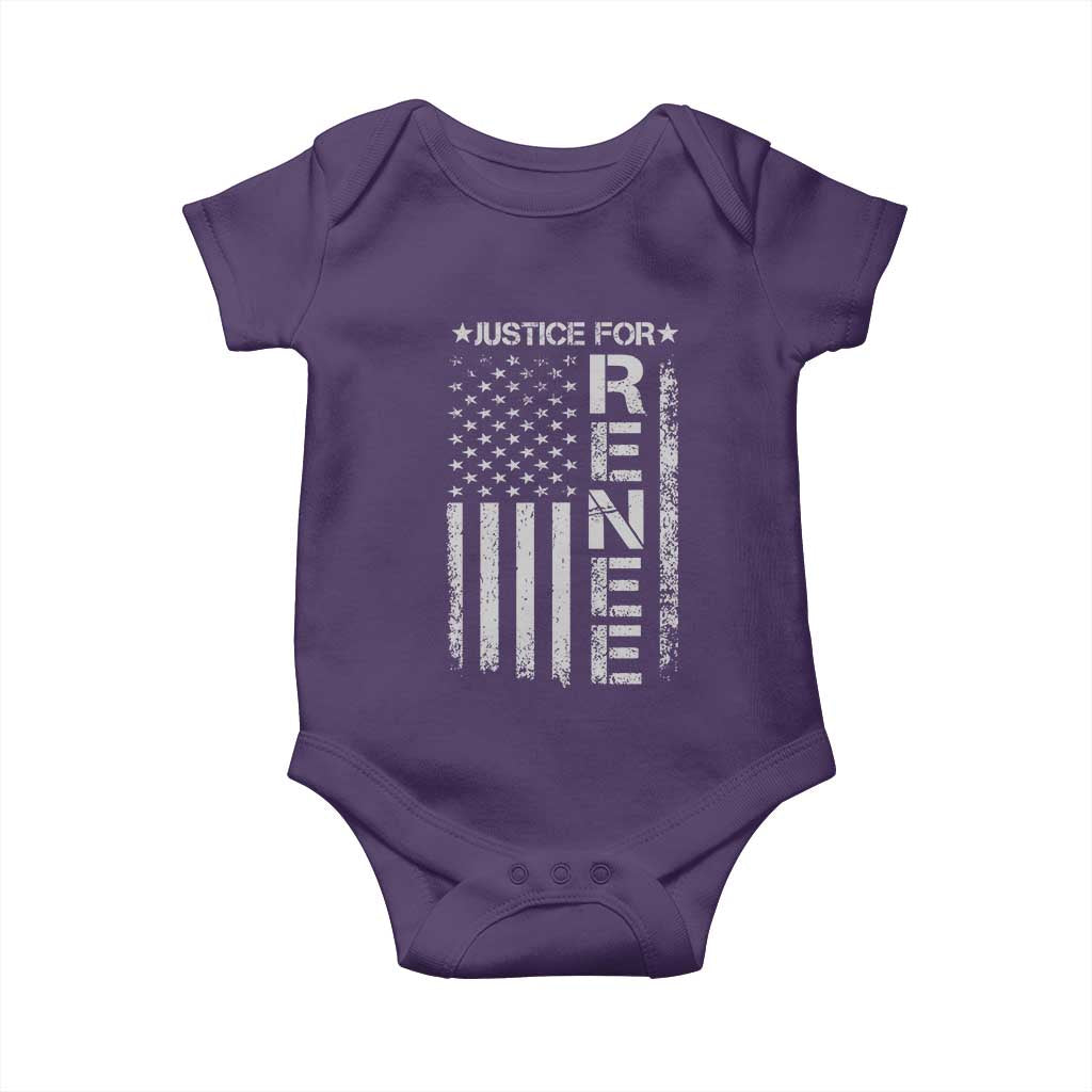 Justice for Renee American Flag Baby Onesie Minneapolis Jan 8 2026 Memorial Tribute TS02 Purple Print Your Wear