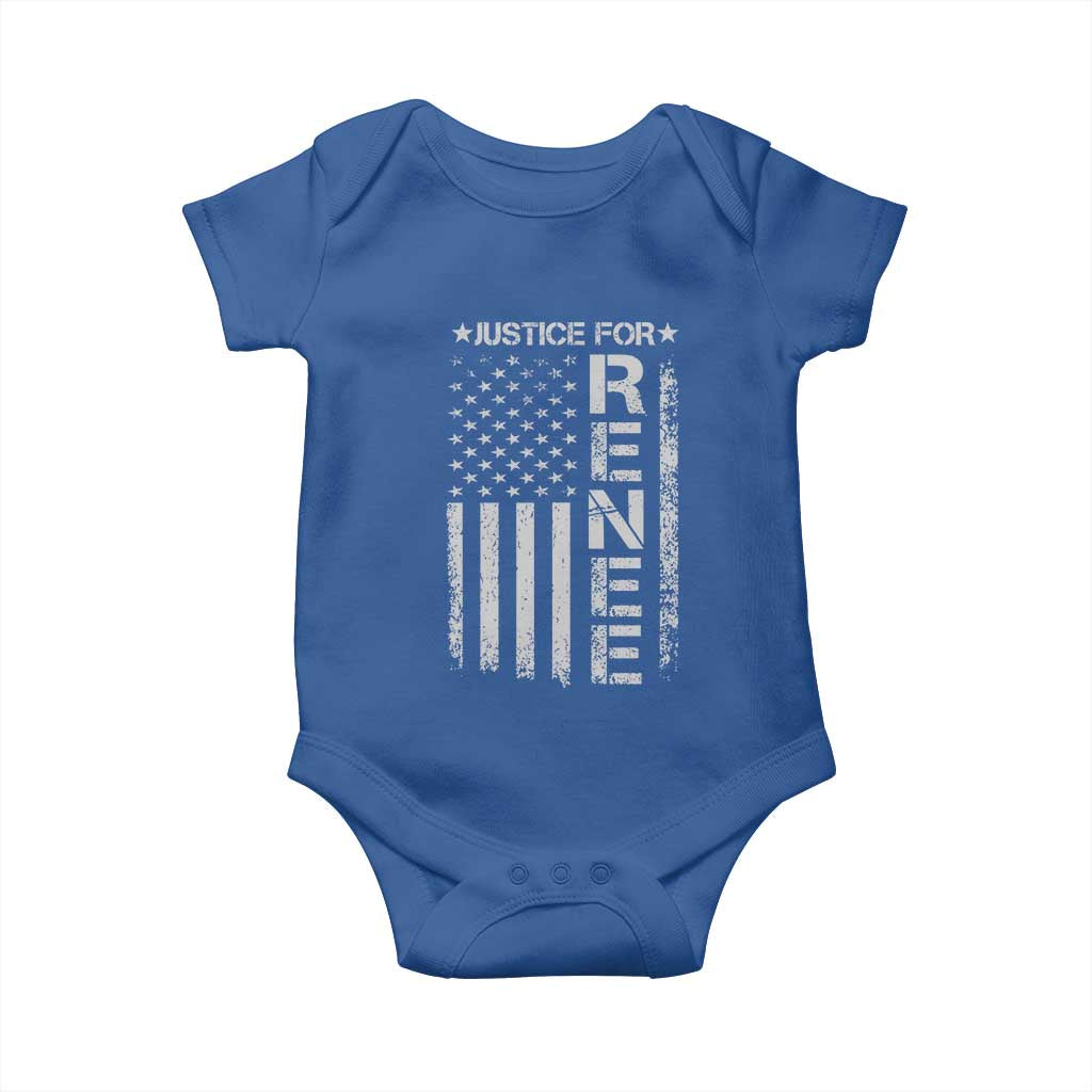 Justice for Renee American Flag Baby Onesie Minneapolis Jan 8 2026 Memorial Tribute TS02 Royal Blue Print Your Wear