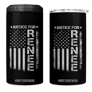 Justice for Renee American Flag 4 in 1 Can Cooler Tumbler Minneapolis Jan 8 2026 Memorial Tribute TS02 One Size: 16 oz Black Print Your Wear