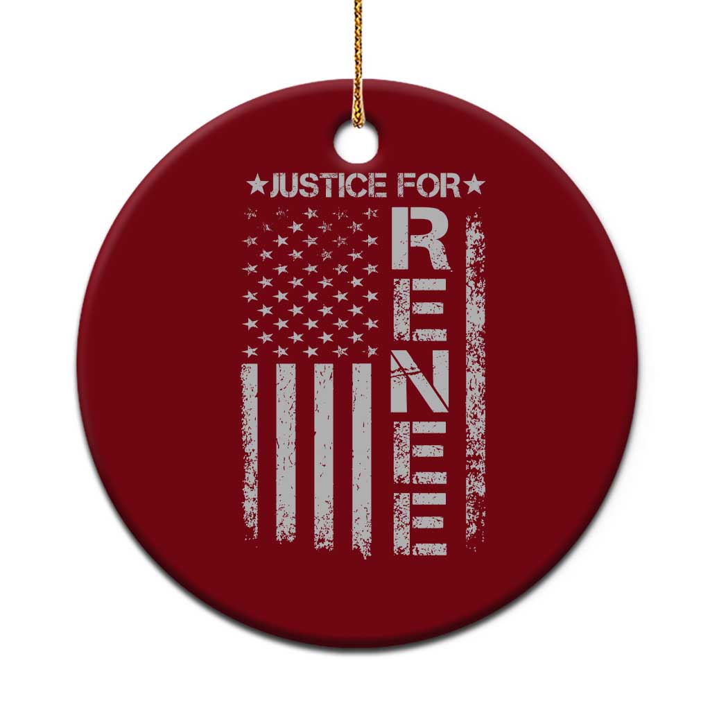Justice for Renee American Flag Ceramic Ornament Minneapolis Jan 8 2026 Memorial Tribute TS02 1pc Red Print Your Wear