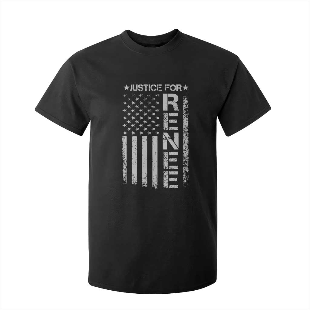 Justice for Renee American Flag T Shirt For Kid Minneapolis Jan 8 2026 Memorial Tribute - Print Your Wear