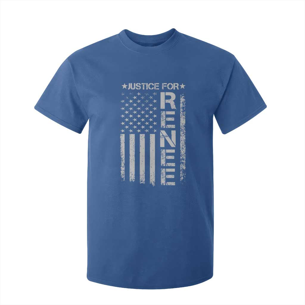 Justice for Renee American Flag T Shirt For Kid Minneapolis Jan 8 2026 Memorial Tribute TS02 Royal Blue Print Your Wear