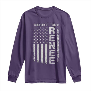 Justice for Renee American Flag Long Sleeve Shirt Minneapolis Jan 8 2026 Memorial Tribute TS02 Purple Print Your Wear