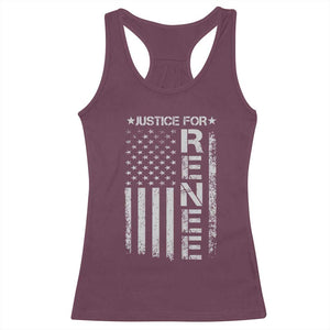 Justice for Renee American Flag Racerback Tank Top Minneapolis Jan 8 2026 Memorial Tribute TS02 Maroon Print Your Wear