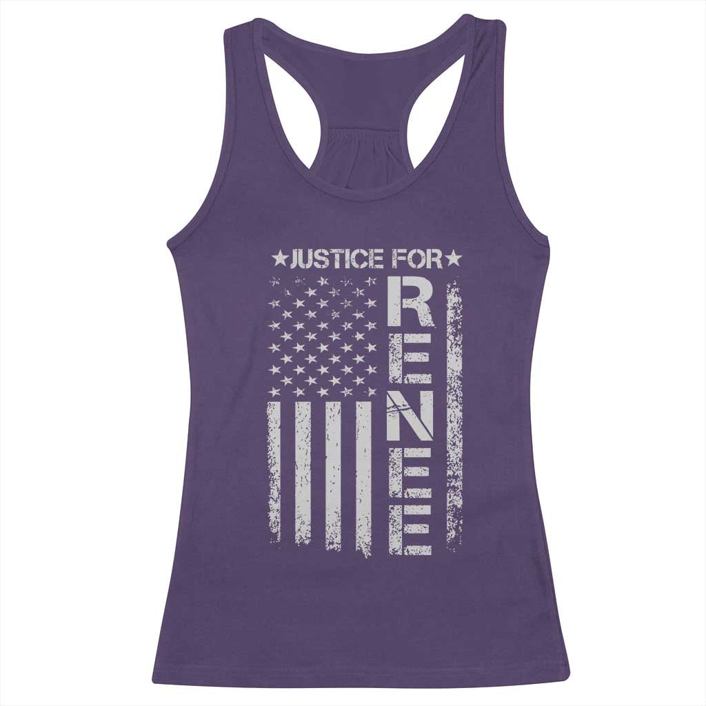 Justice for Renee American Flag Racerback Tank Top Minneapolis Jan 8 2026 Memorial Tribute TS02 Purple Print Your Wear