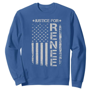 Justice for Renee American Flag Sweatshirt Minneapolis Jan 8 2026 Memorial Tribute TS02 Royal Blue Print Your Wear
