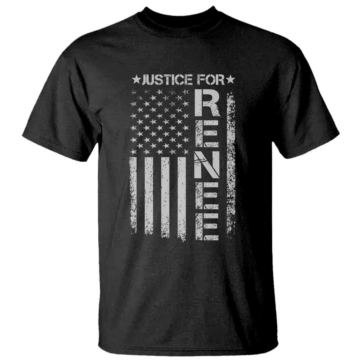 Justice for Renee American Flag T Shirt Minneapolis Jan 8 2026 Memorial Tribute - Print Your Wear